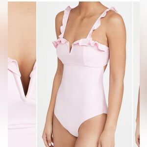 Solido ruffle one piece swimsuit size small
